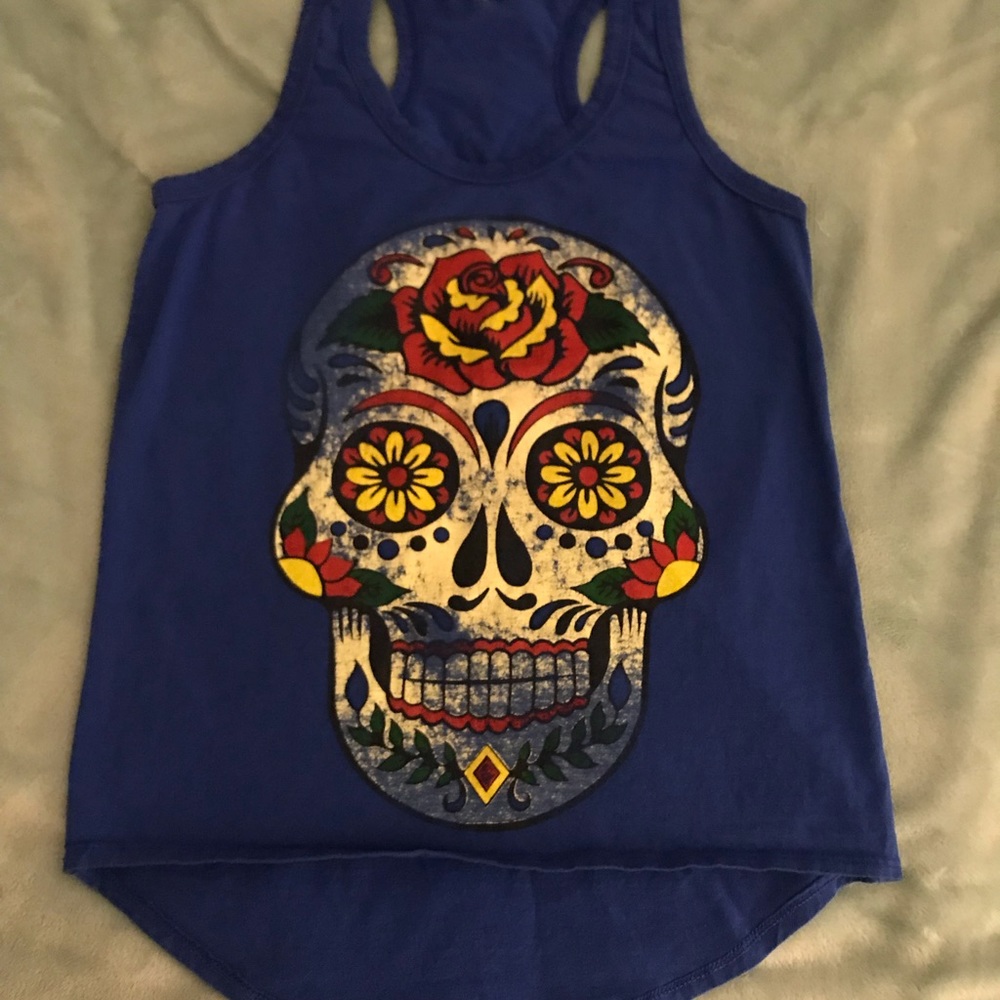 Colorful Skull Racerback Tank Top - Picture 2 of 5